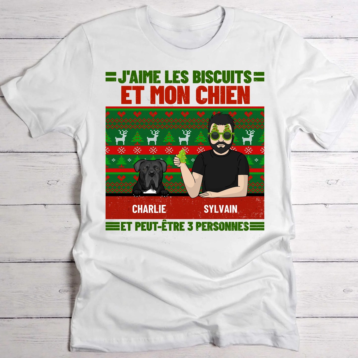 J'aime les biscuits et mes animaux - T-Shirt personnalisé