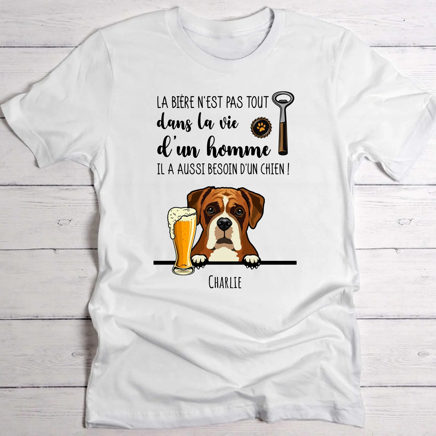 Bière et Wouaf - T-Shirt personnalisé