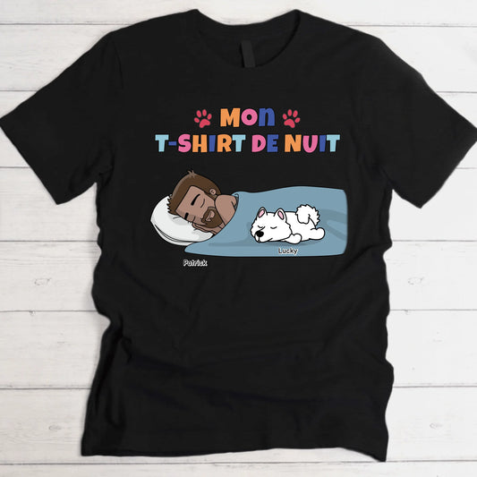 Mon t-shirt de nuit Papa chien - T-Shirt personnalisé
