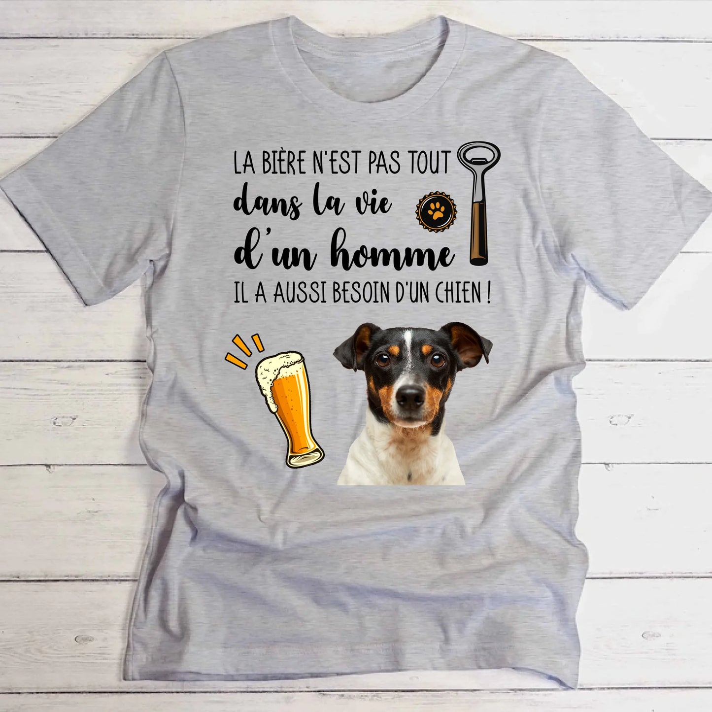 Bière & mon animal - T-Shirt personnalisé