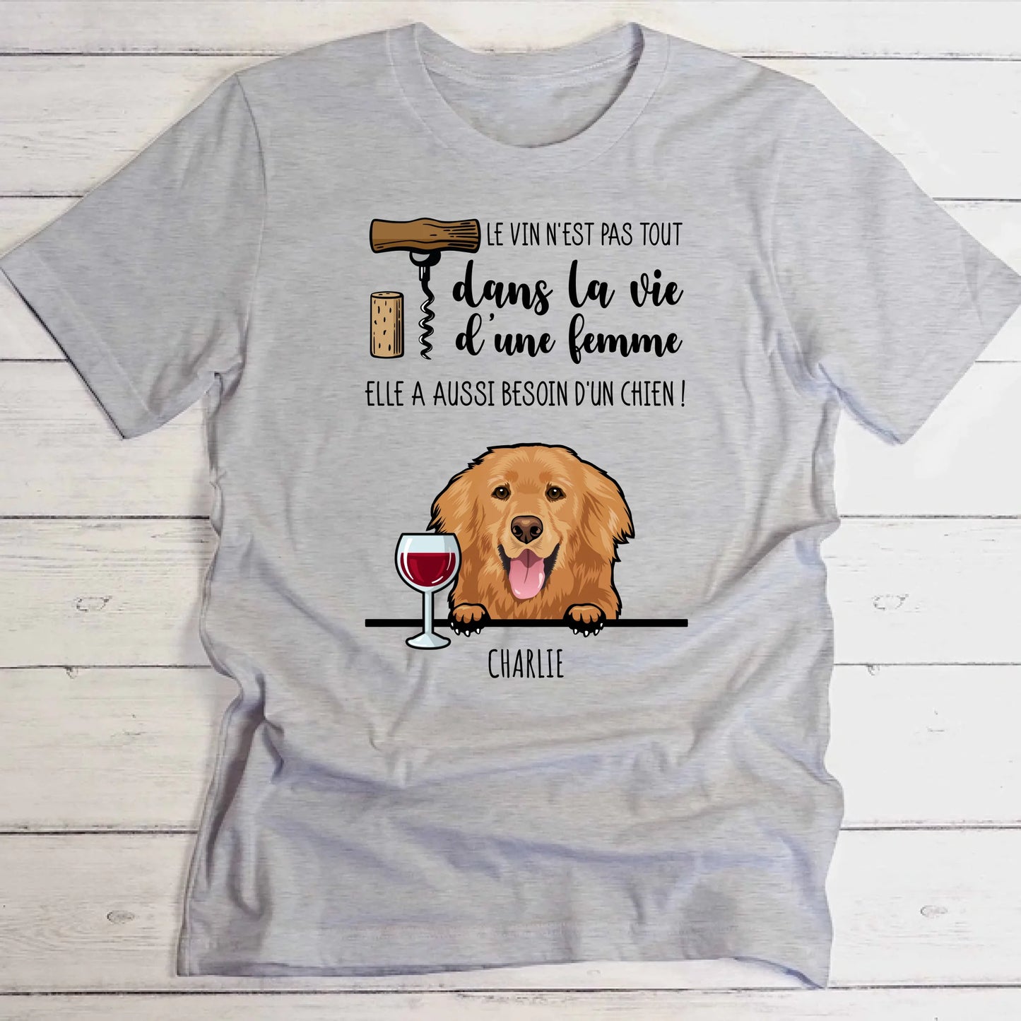 Vin et Wouaf - T-Shirt personnalisé