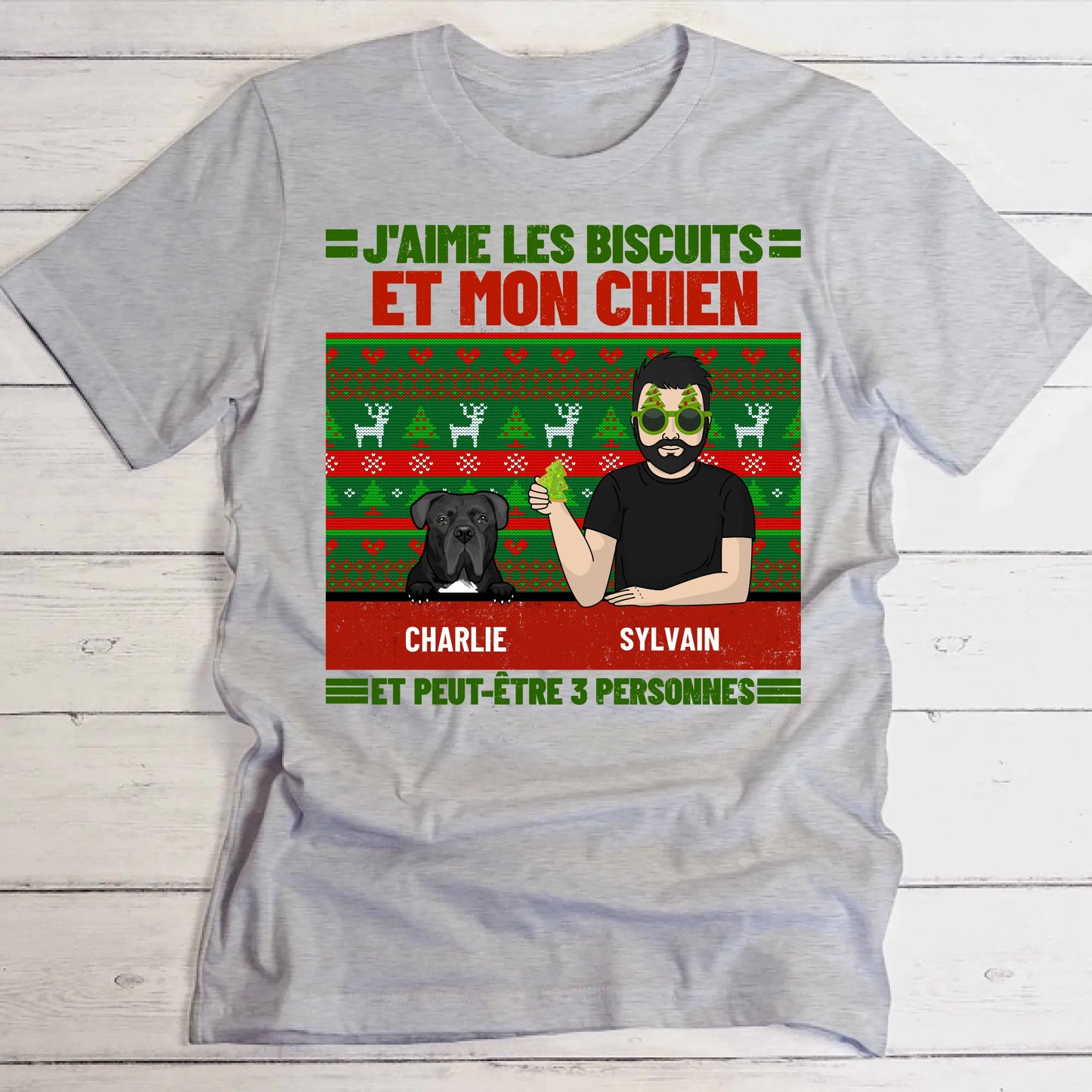 J'aime les biscuits et mes animaux - T-Shirt personnalisé