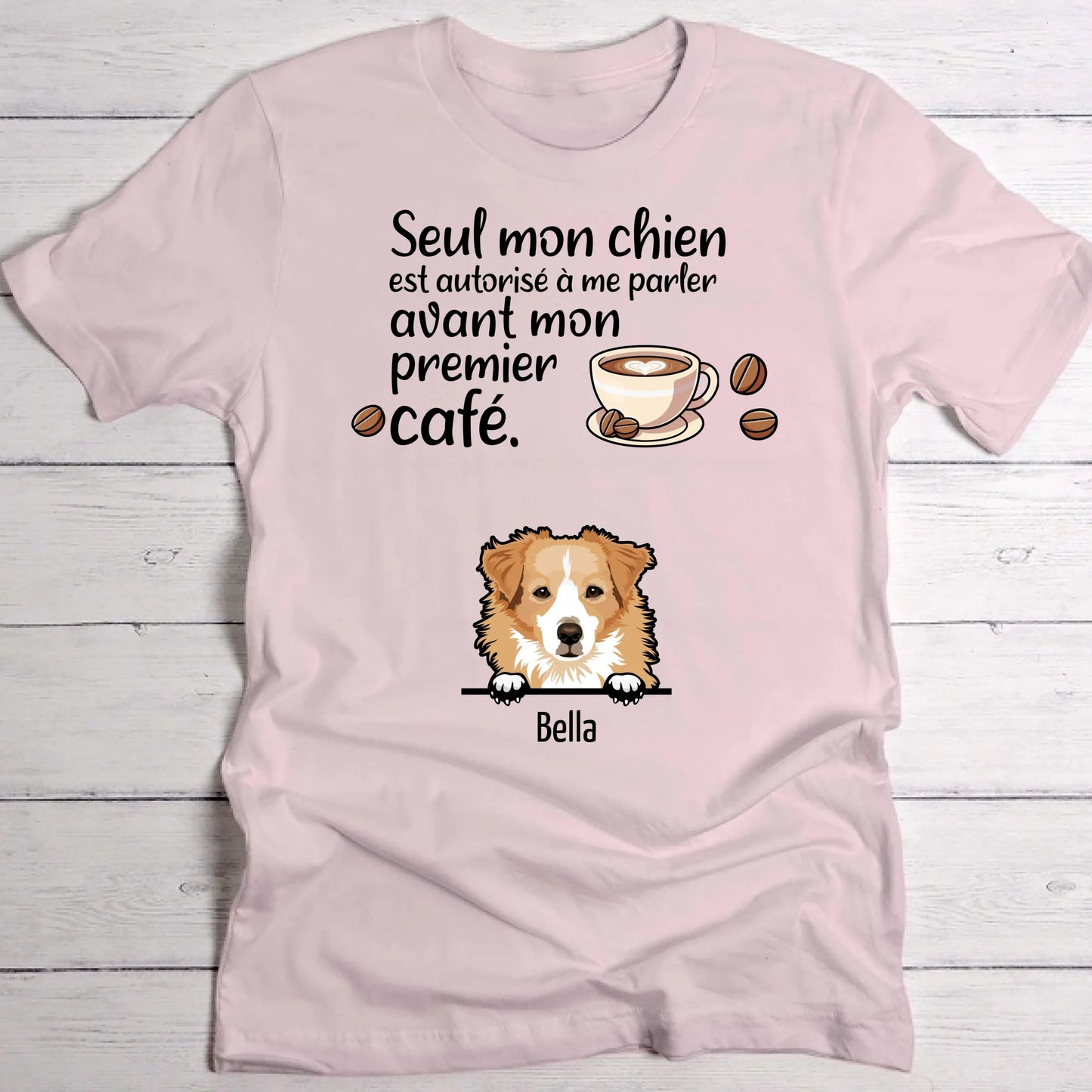 Premier café et chiens - T-Shirt personnalisé