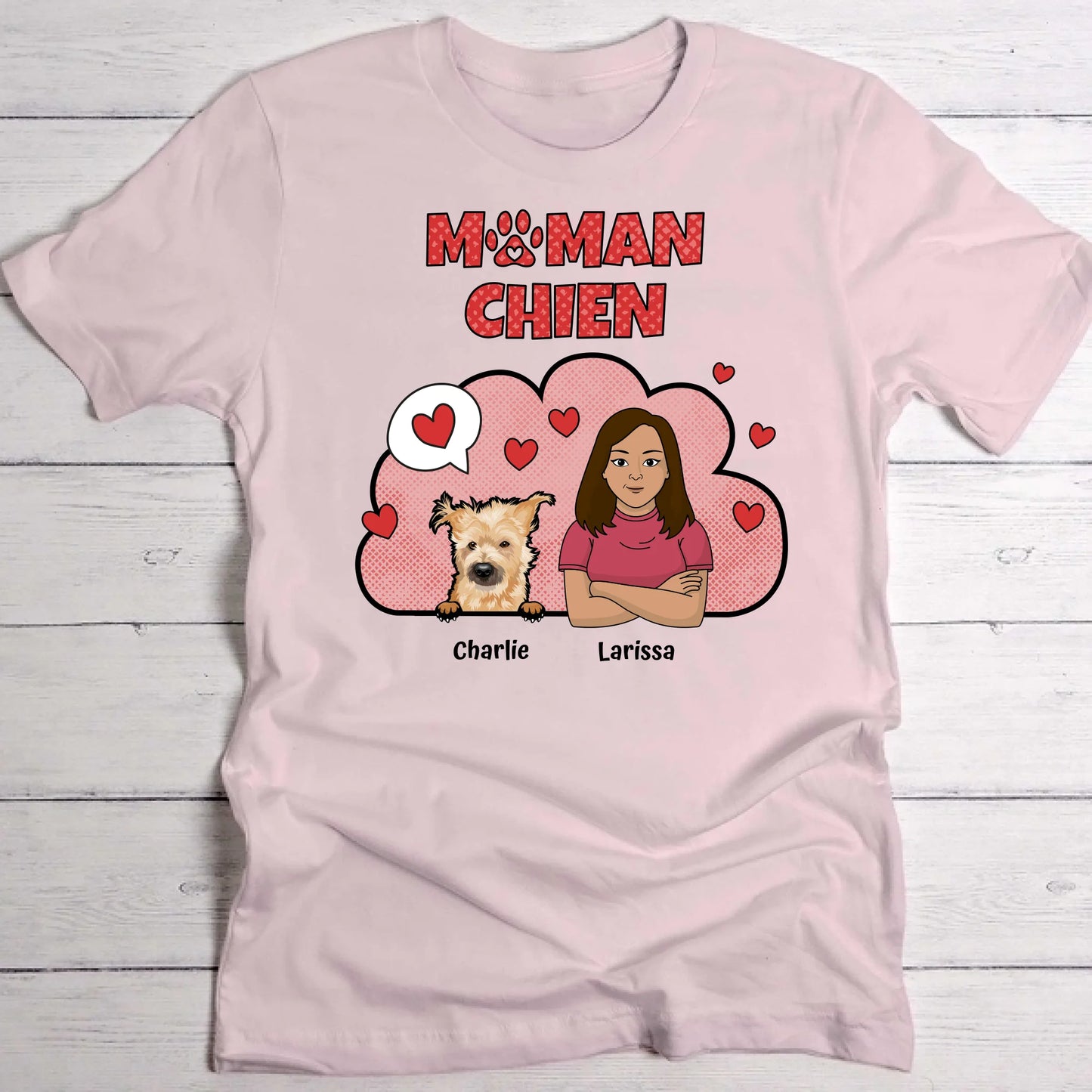 Maman chien aime ses chiens - T-Shirt personnalisé