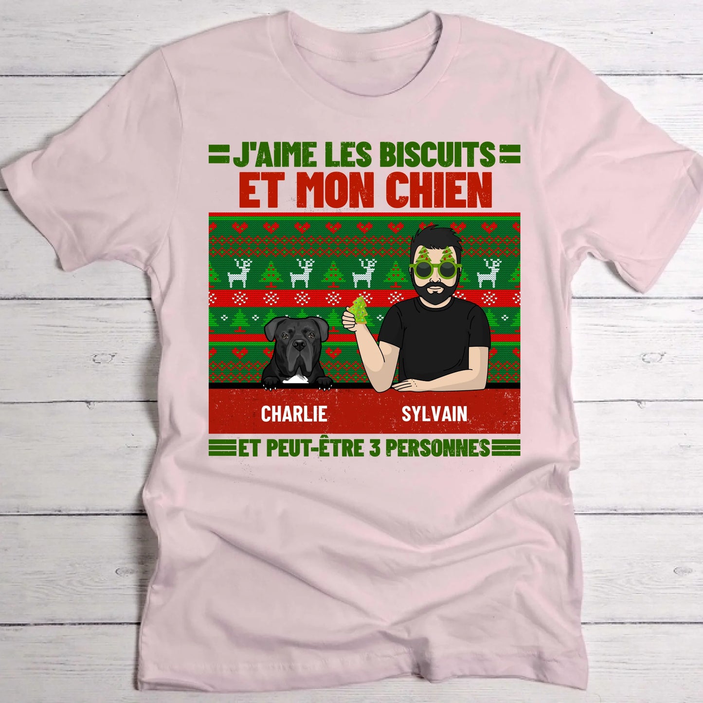 J'aime les biscuits et mes animaux - T-Shirt personnalisé
