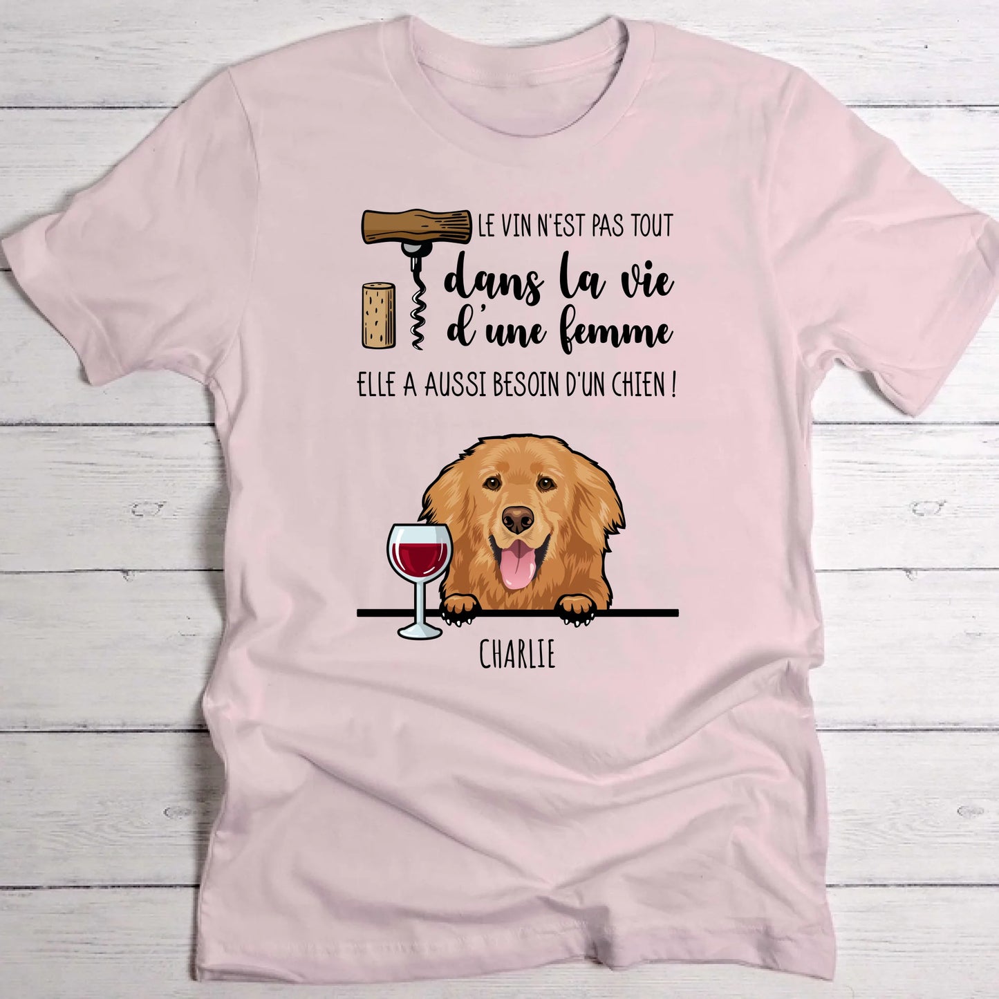 Vin et Wouaf - T-Shirt personnalisé