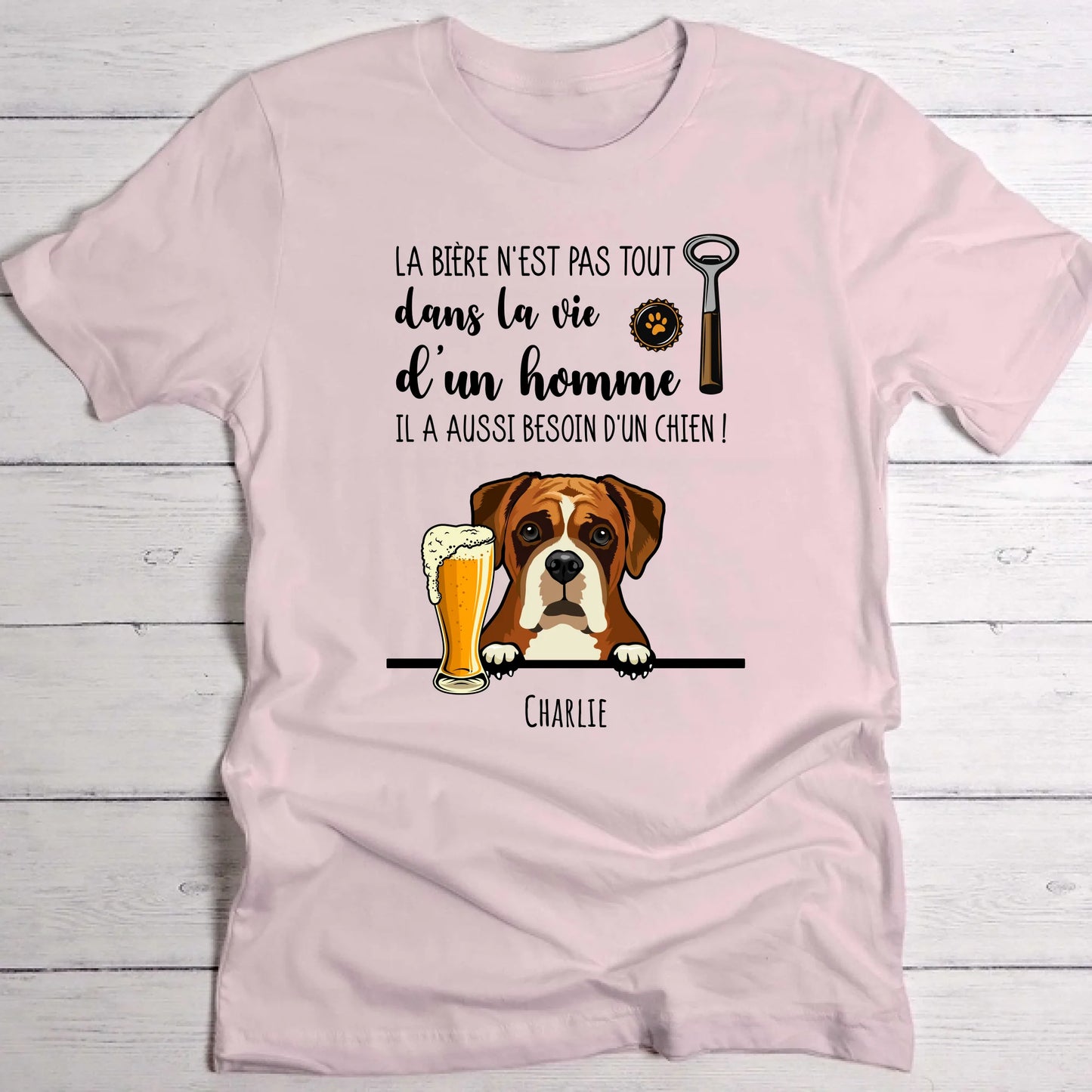 Bière et Wouaf - T-Shirt personnalisé