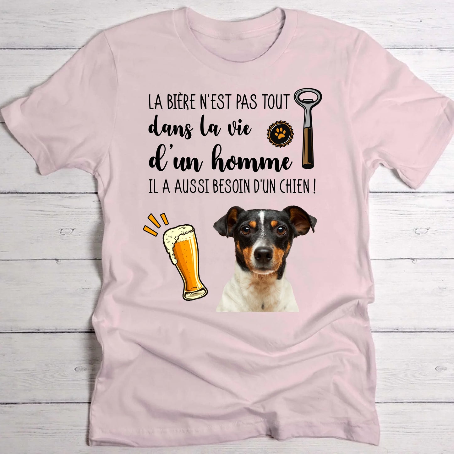 Bière & mon animal - T-Shirt personnalisé