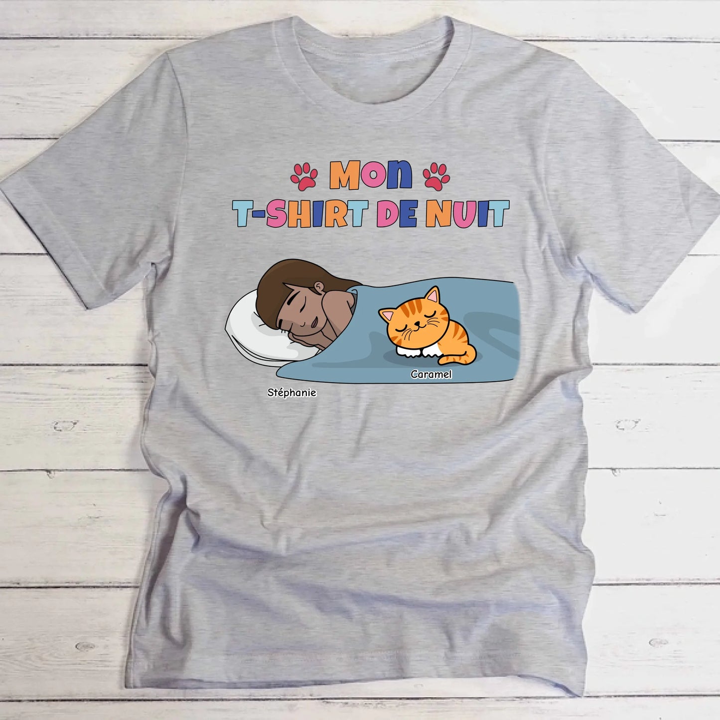 Mon t-shirt de nuit Maman chat - T-Shirt personnalisé