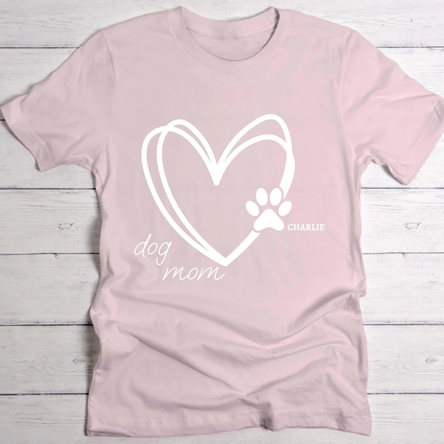 Cœur Dog Mom - T-Shirt personnalisé