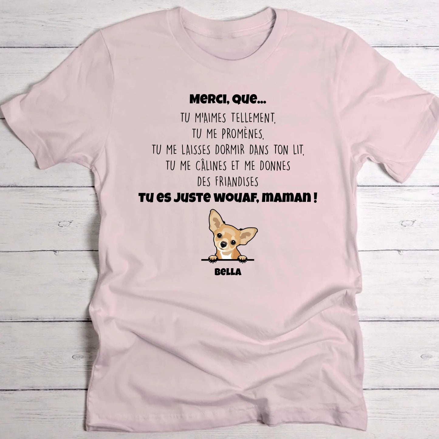 Merci maman chien - T-Shirt personnalisé