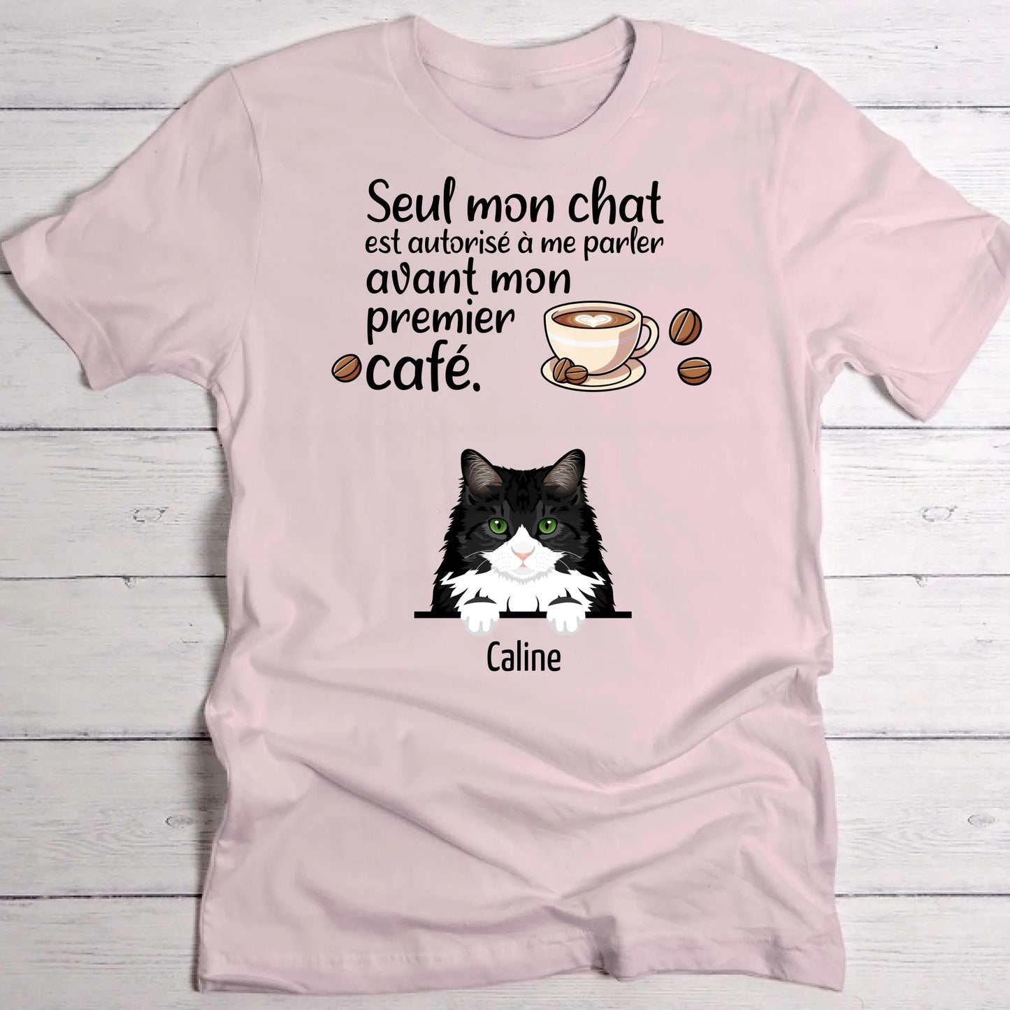 Premier café et chats - T-Shirt personnalisé