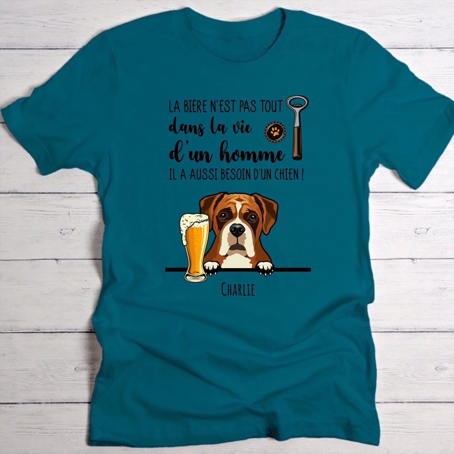 Bière et Wouaf - T-Shirt personnalisé