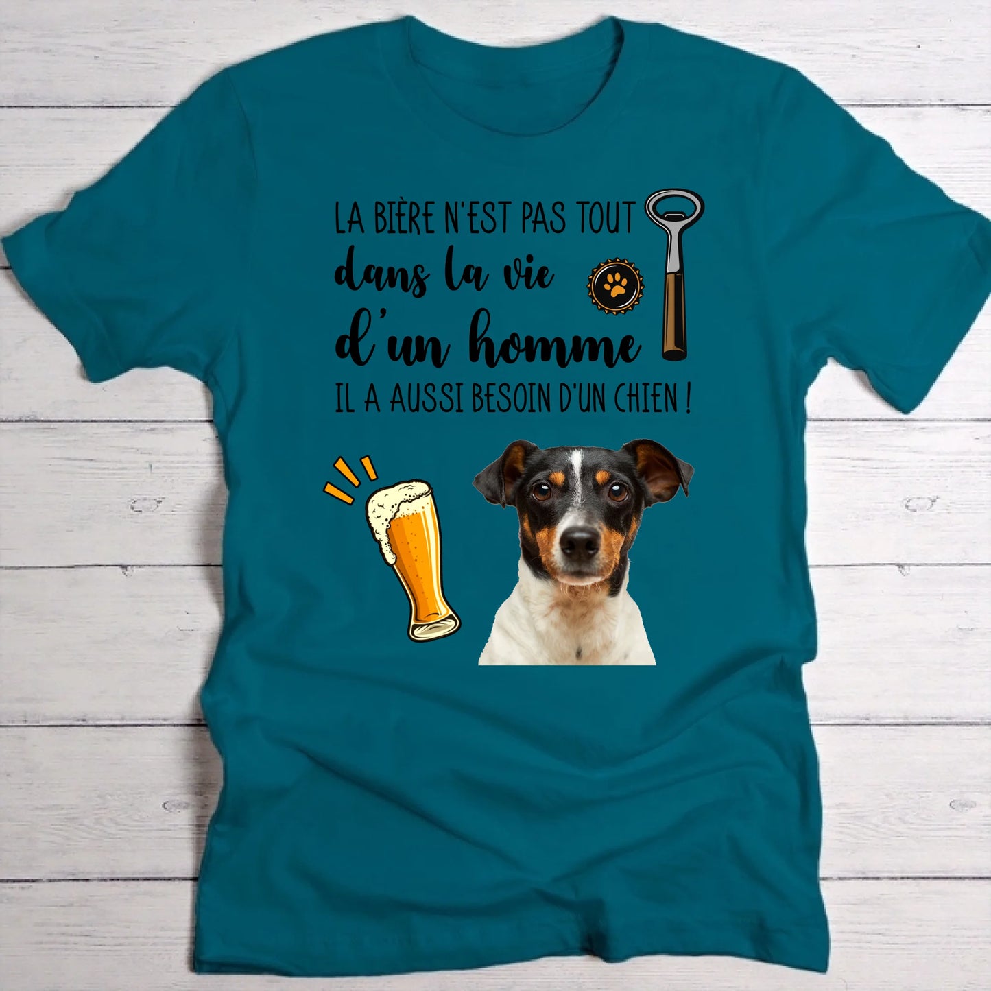 Bière & mon animal - T-Shirt personnalisé