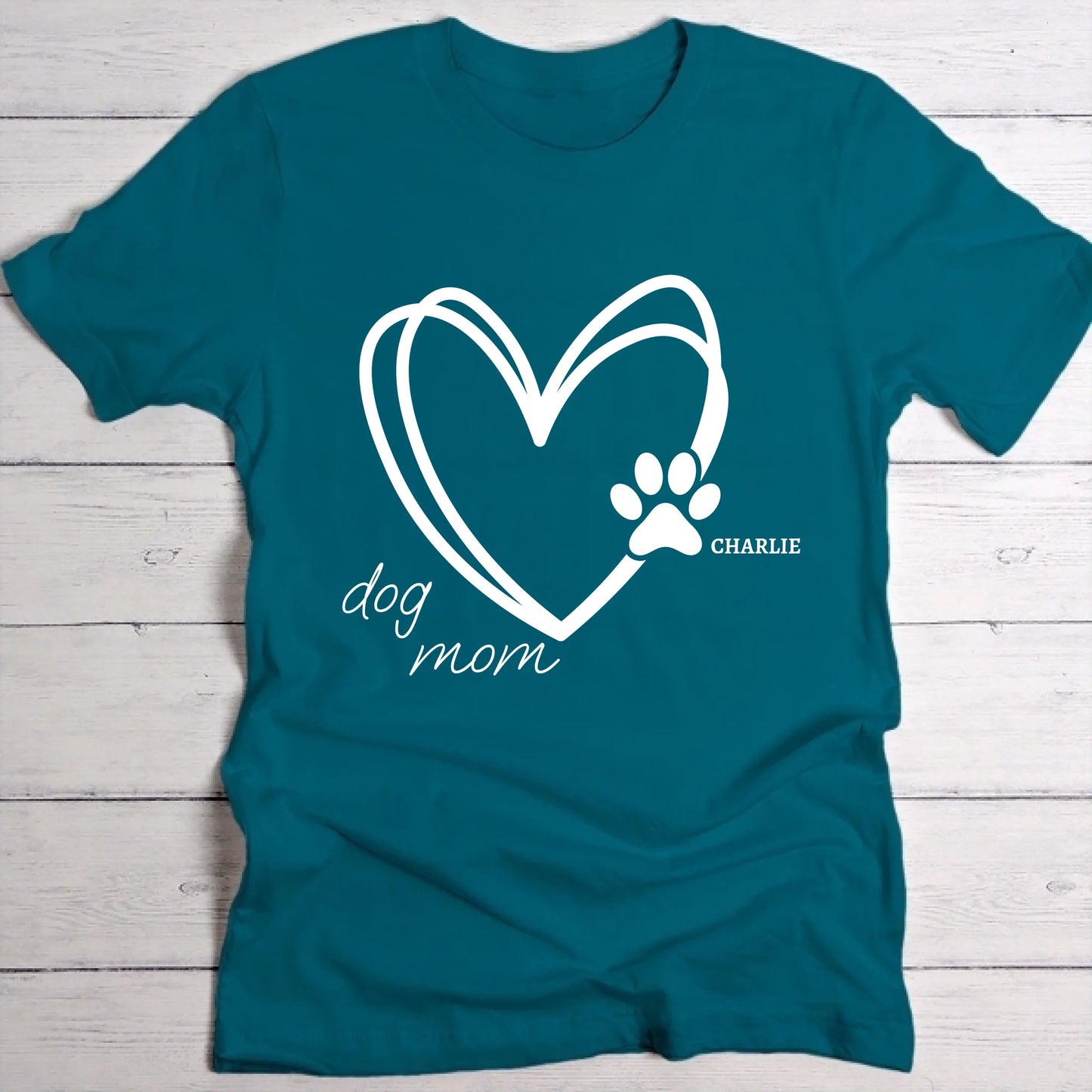 Cœur Dog Mom - T-Shirt personnalisé