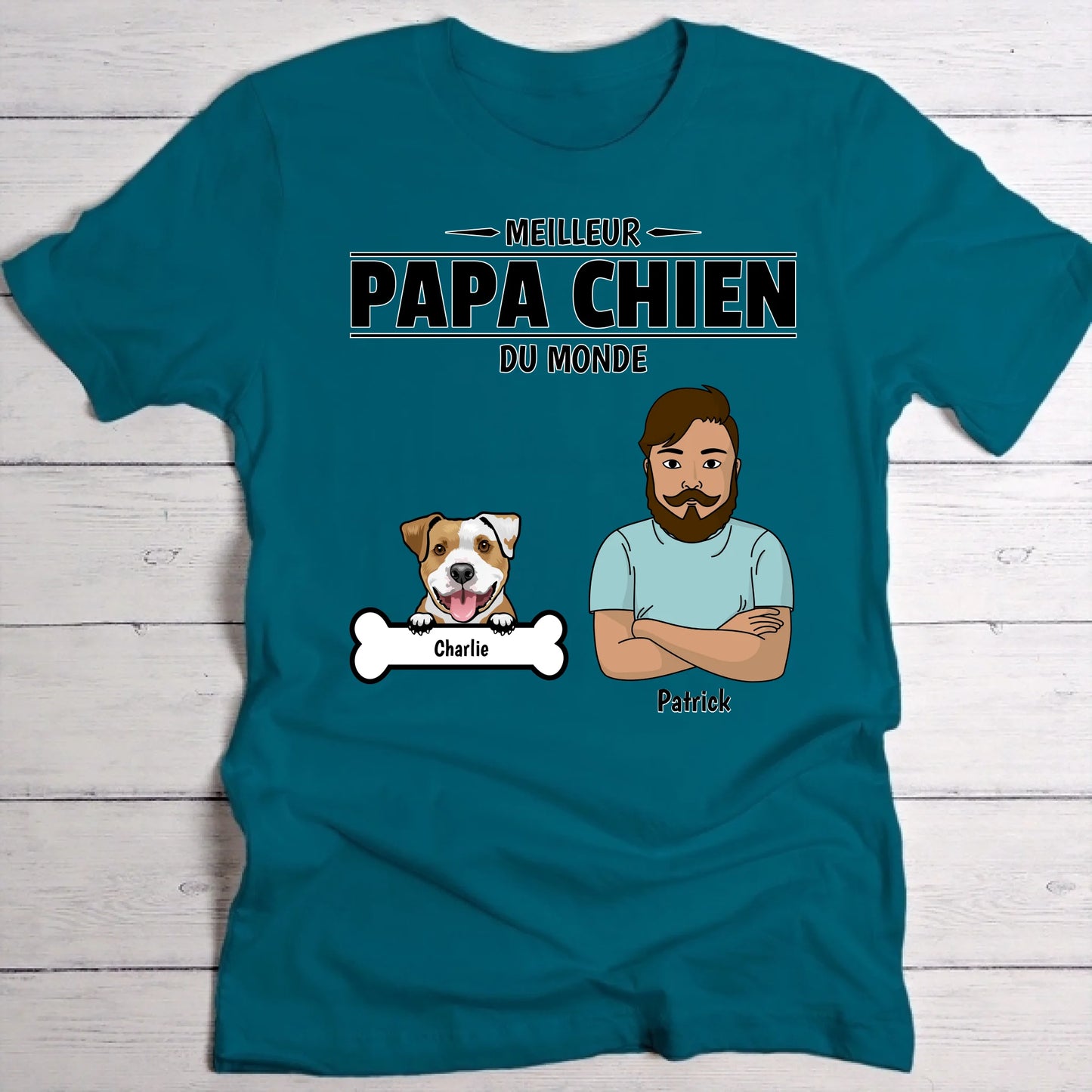 Meilleur papa chien du monde - T-Shirt personnalisé