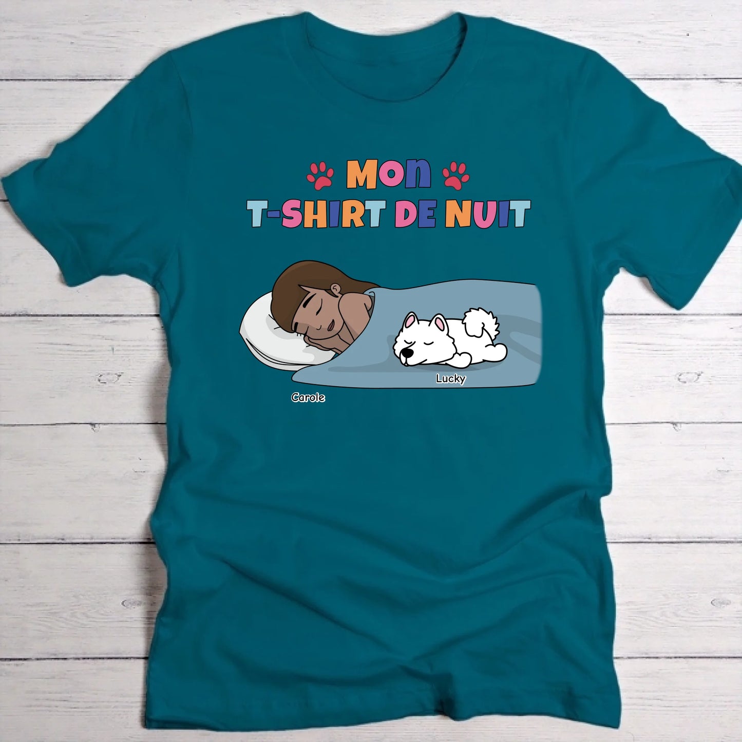 Mon t-shirt de nuit Maman chien - T-Shirt personnalisé