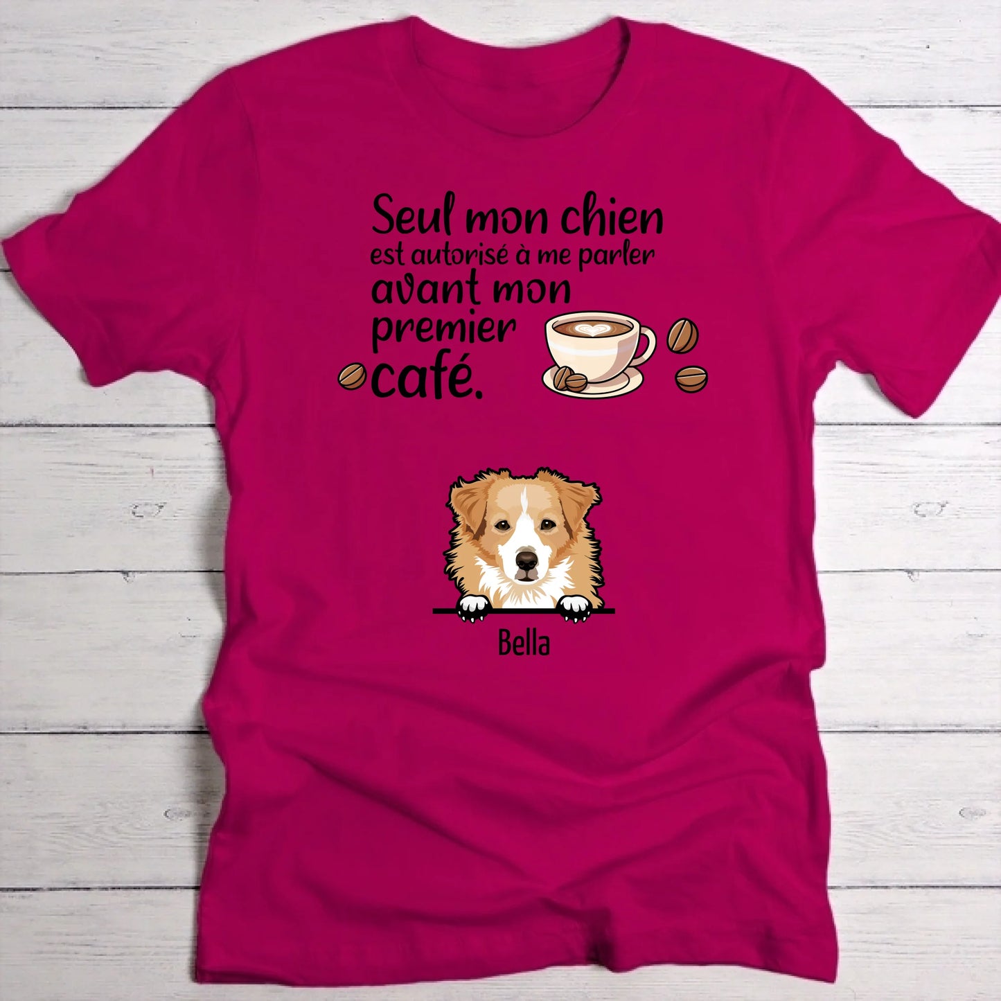 Premier café et chiens - T-Shirt personnalisé