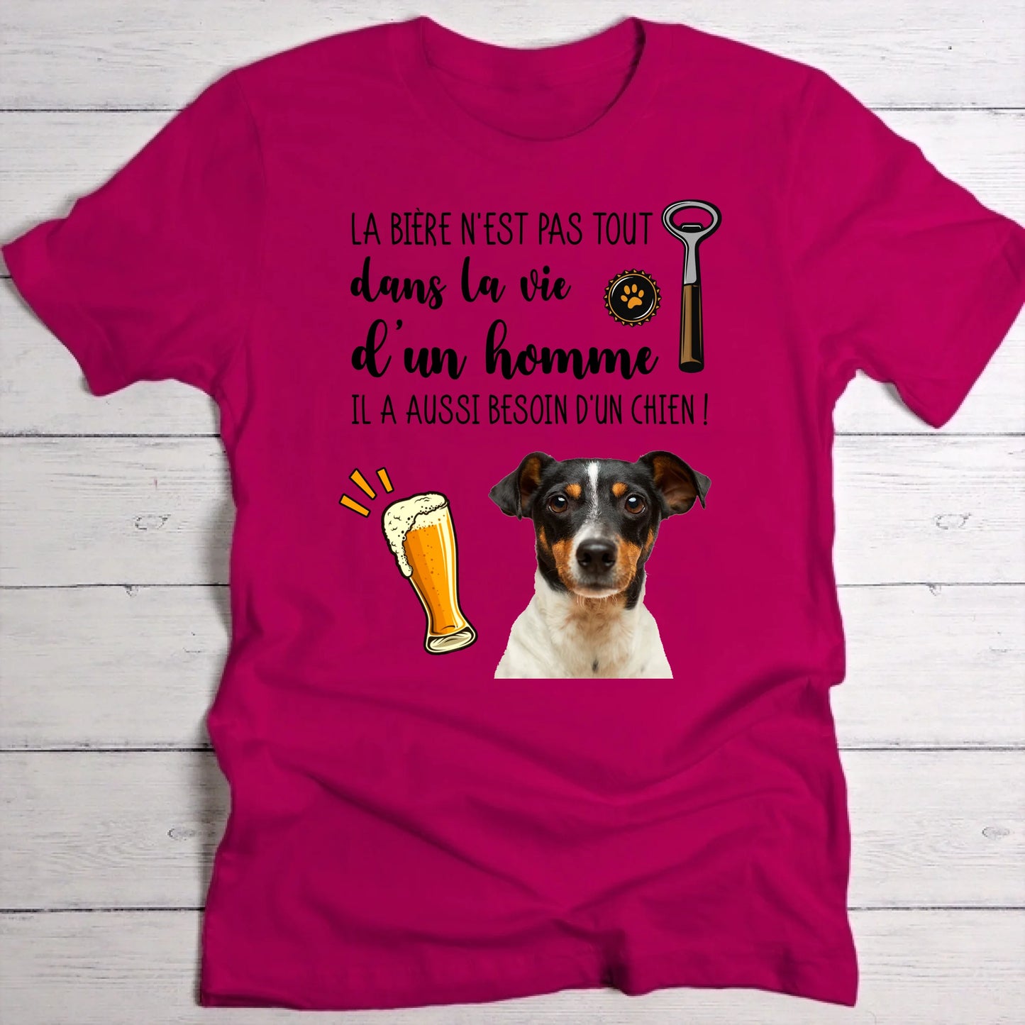 Bière & mon animal - T-Shirt personnalisé
