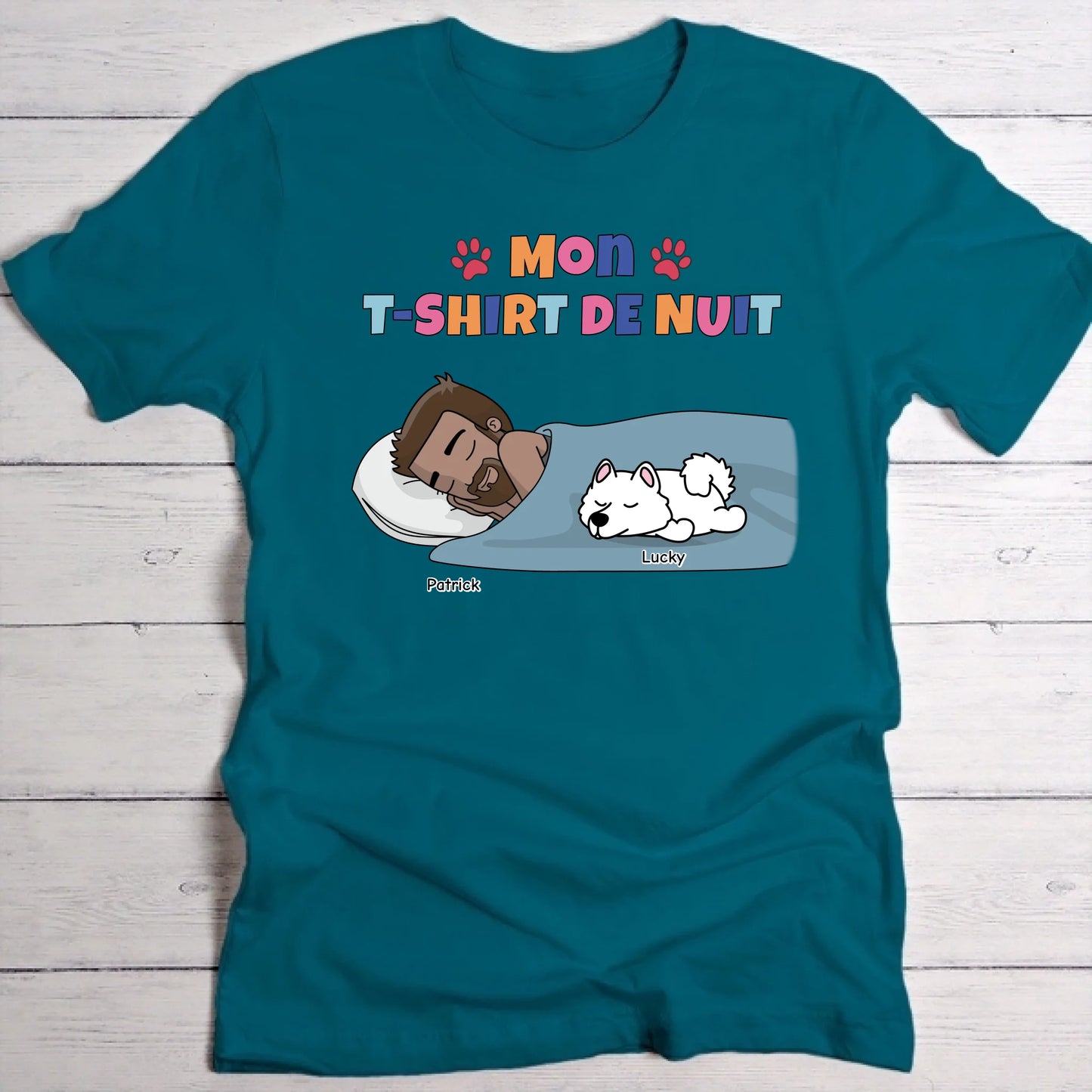 Mon t-shirt de nuit Papa chien - T-Shirt personnalisé