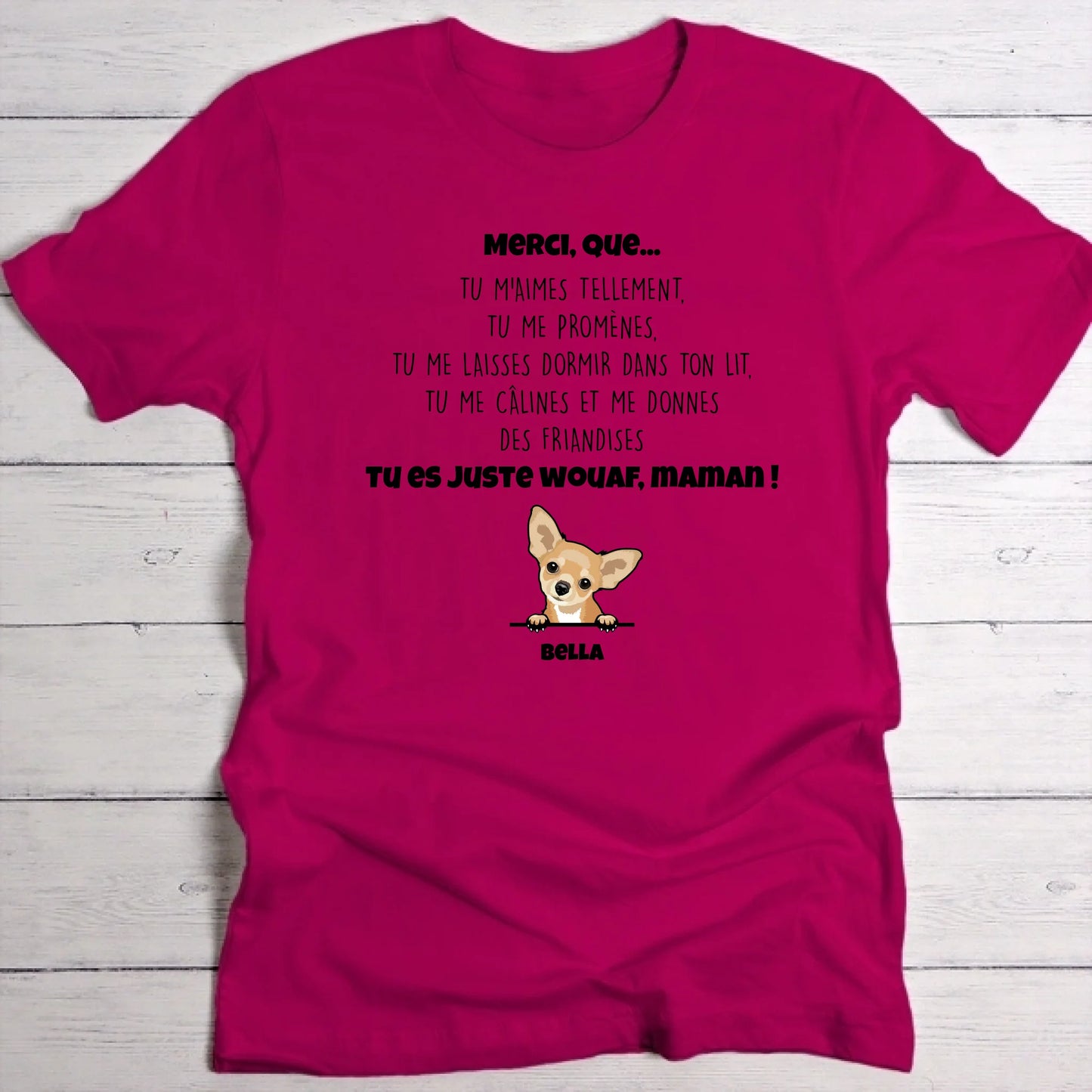 Merci maman chien - T-Shirt personnalisé