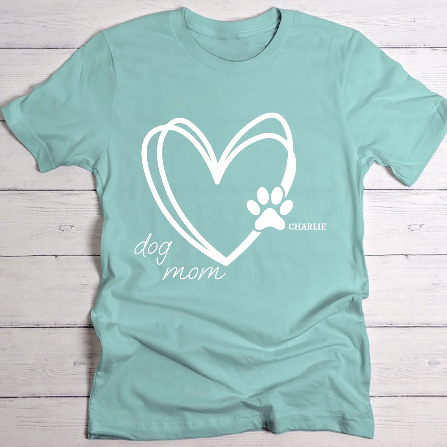Cœur Dog Mom - T-Shirt personnalisé