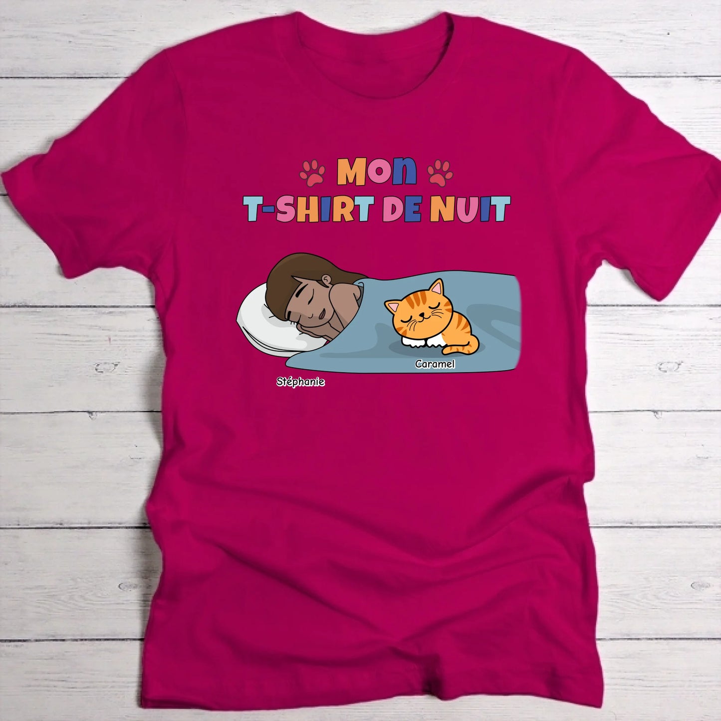 Mon t-shirt de nuit Maman chat - T-Shirt personnalisé