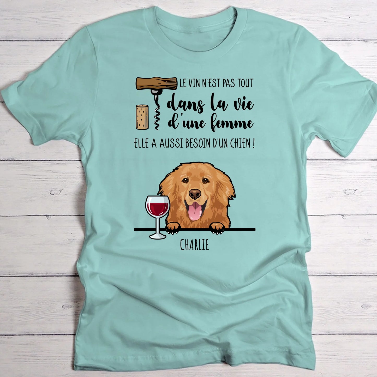 Vin et Wouaf - T-Shirt personnalisé