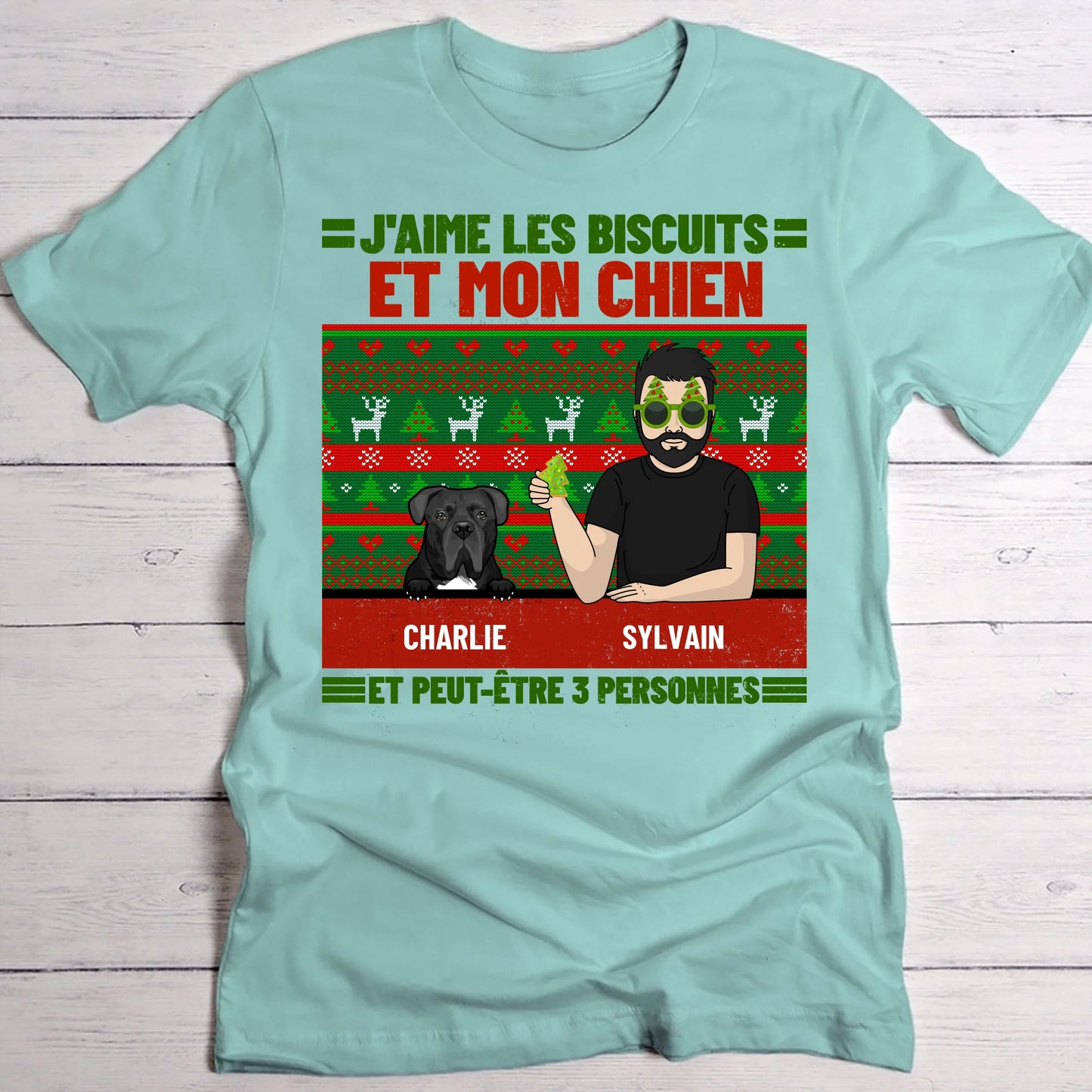 J'aime les biscuits et mes animaux - T-Shirt personnalisé