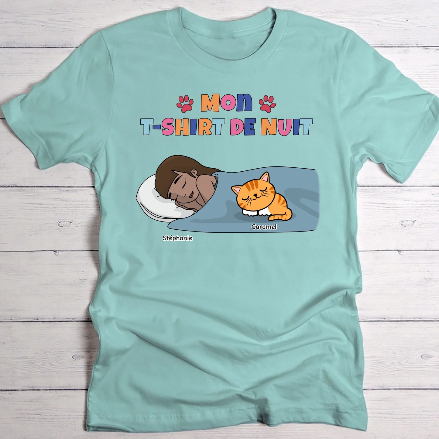 Mon t-shirt de nuit Maman chat - T-Shirt personnalisé