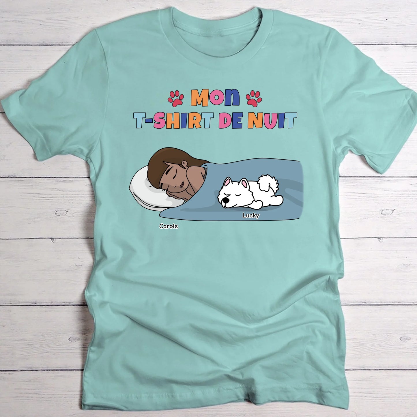 Mon t-shirt de nuit Maman chien - T-Shirt personnalisé