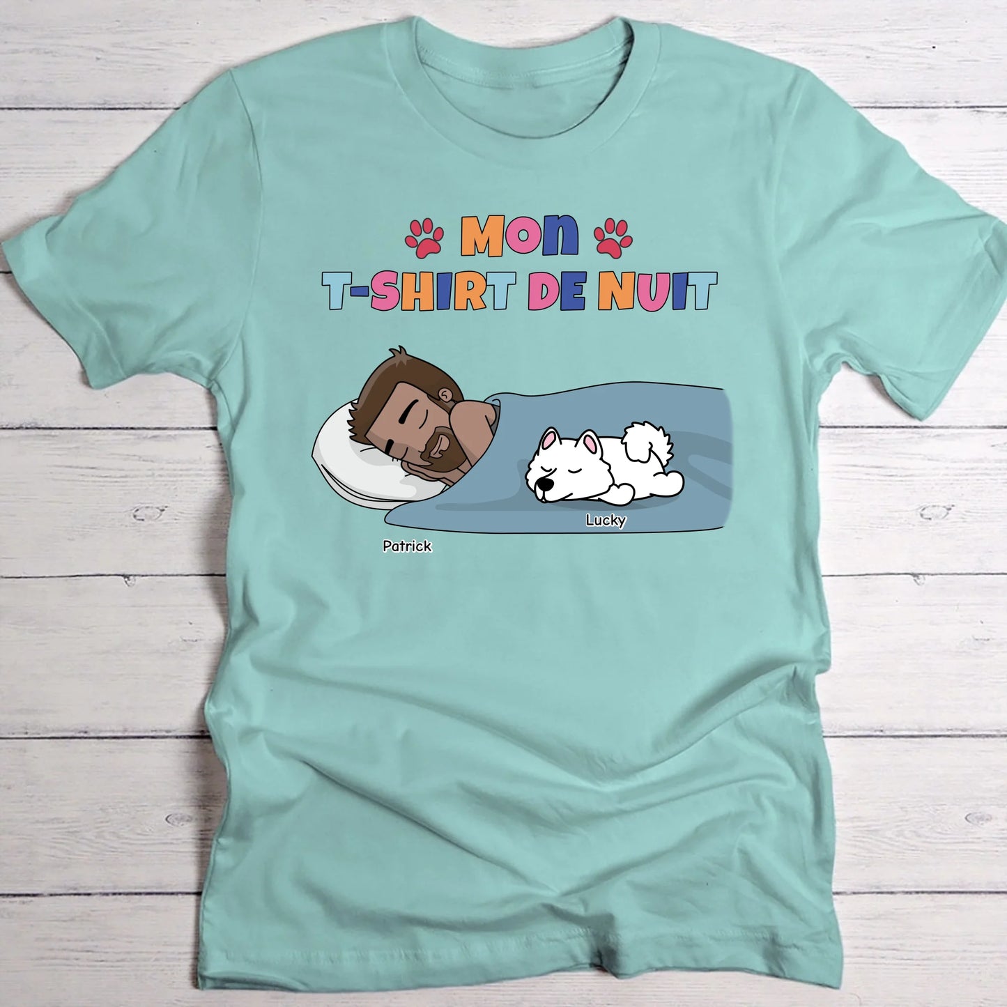 Mon t-shirt de nuit Papa chien - T-Shirt personnalisé