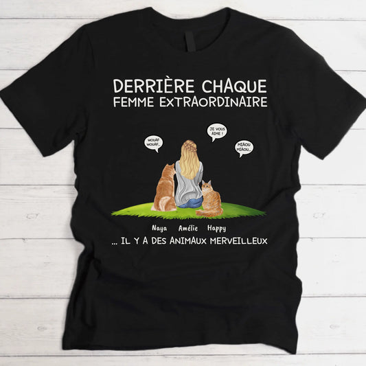 Derrière chaque femme - T-Shirt personnalisé