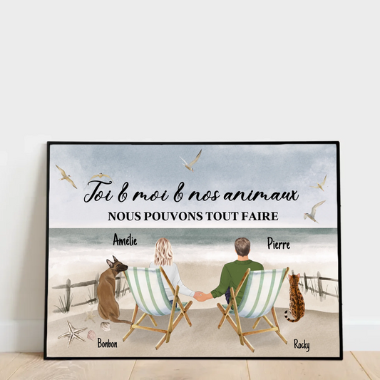 Toi, moi et nos animaux - Poster personnalisé