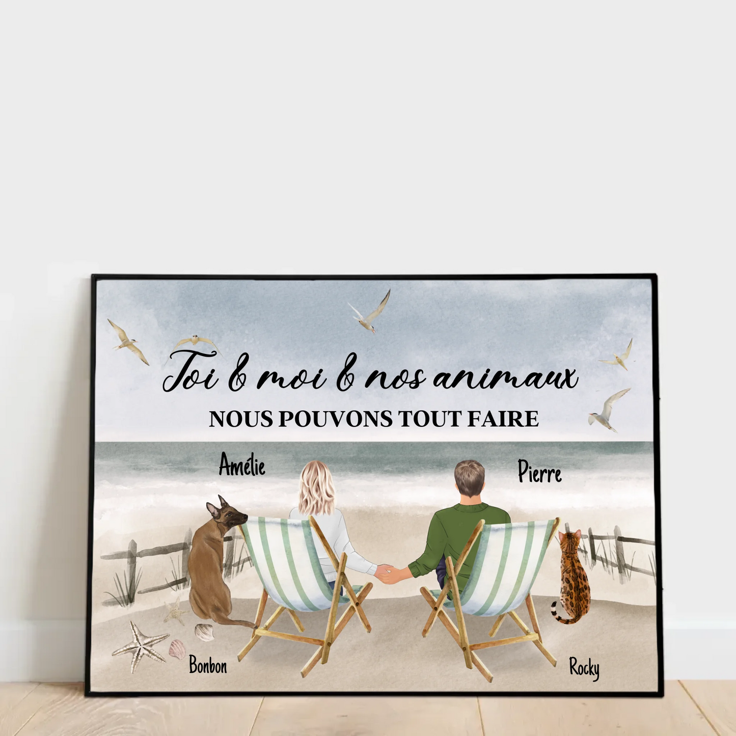 Toi, moi et nos animaux - Poster personnalisé