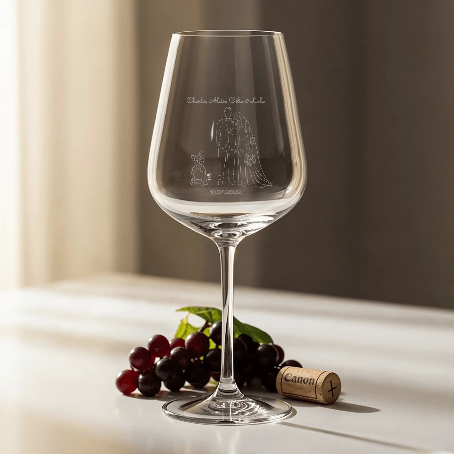 Mariage avec mes amis à poils - Verre à vin personnalisé