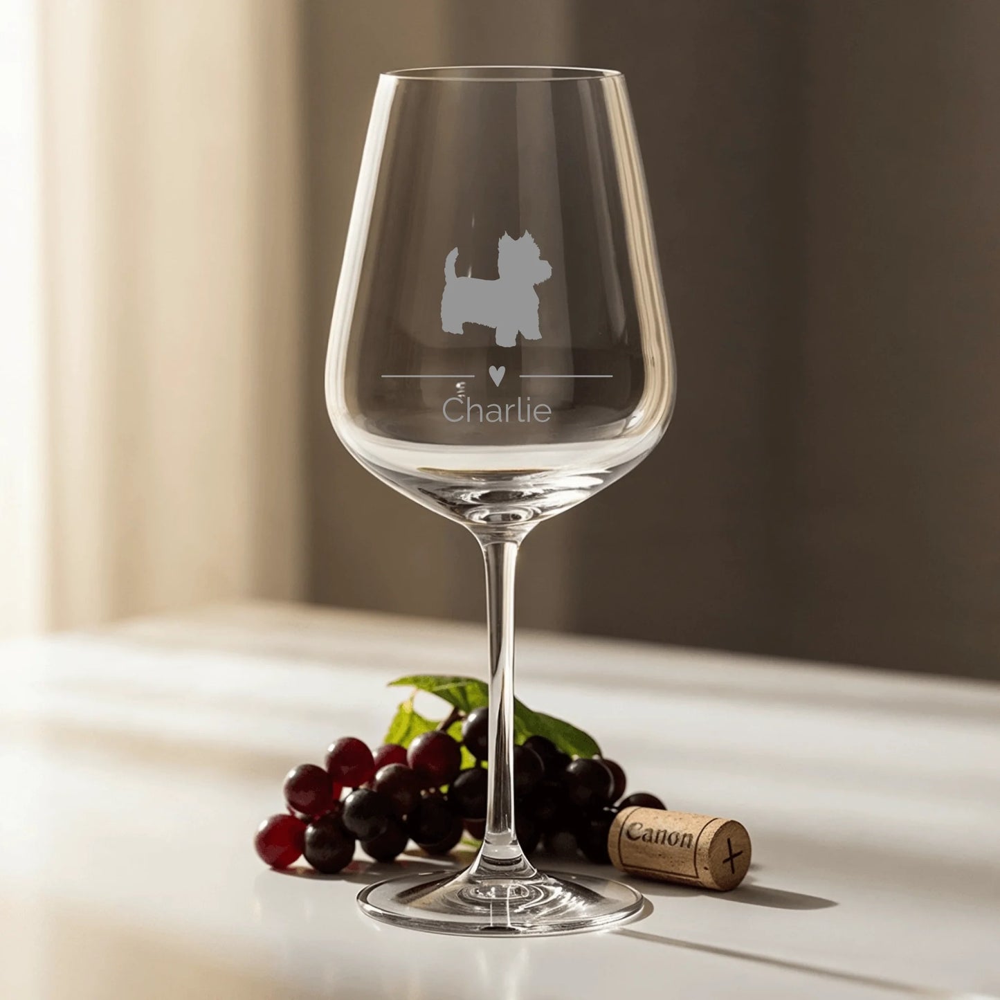 Mes chiens - Verre à vin personnalisé