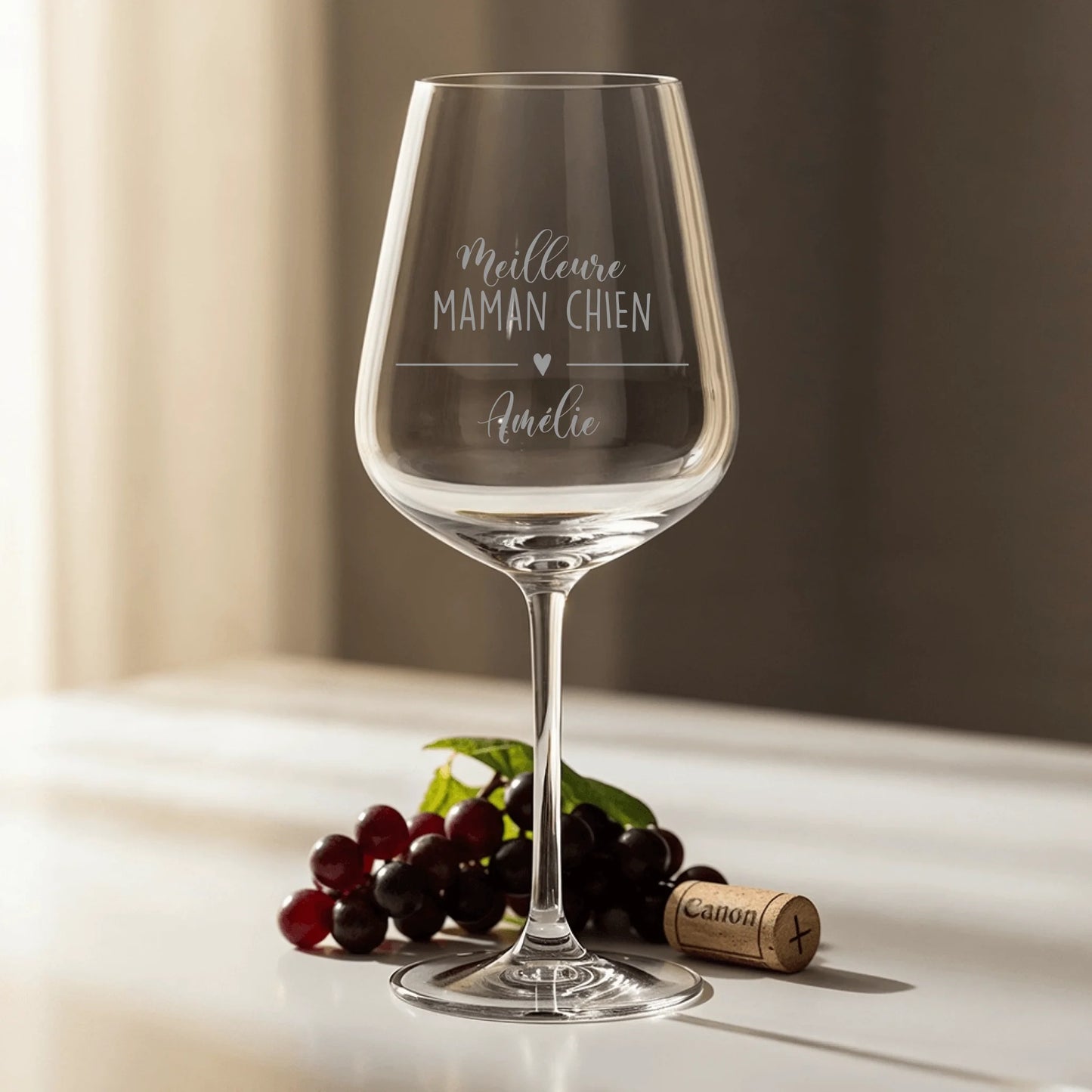 Meilleure maman chien - Verre à vin personnalisé