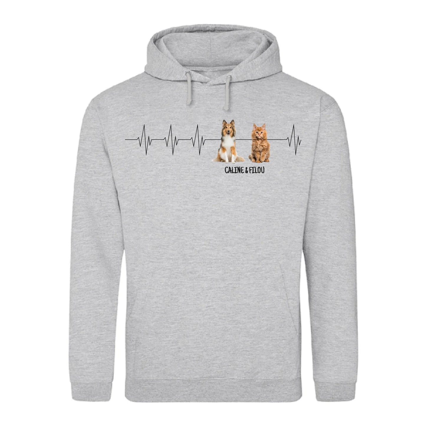 Battement de cœur - Sweat à capuche personnalisé