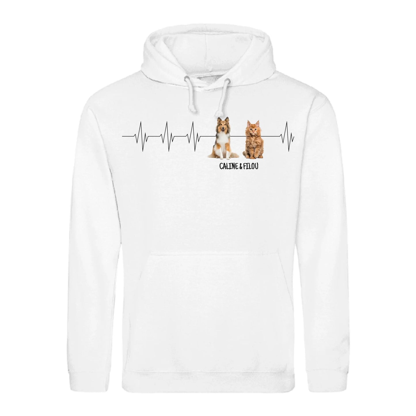 Battement de cœur - Sweat à capuche personnalisé