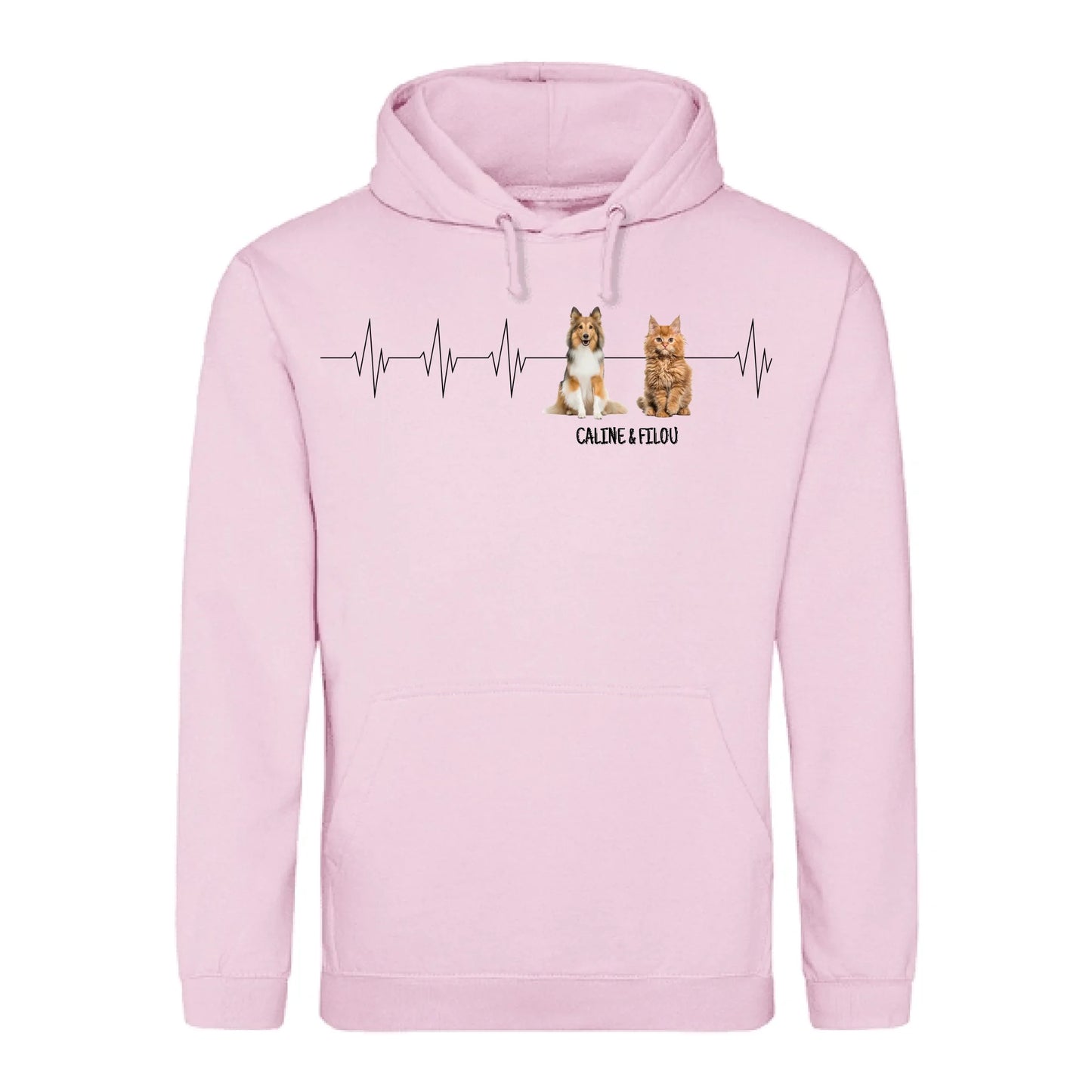 Battement de cœur - Sweat à capuche personnalisé