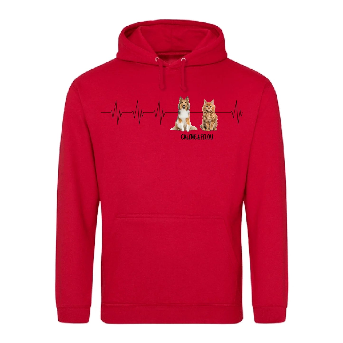 Battement de cœur - Sweat à capuche personnalisé