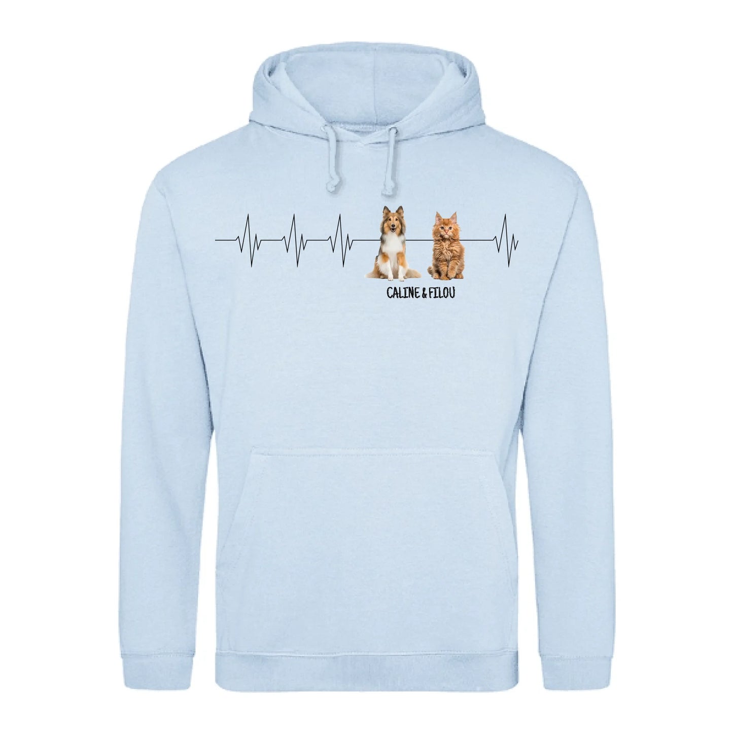 Battement de cœur - Sweat à capuche personnalisé