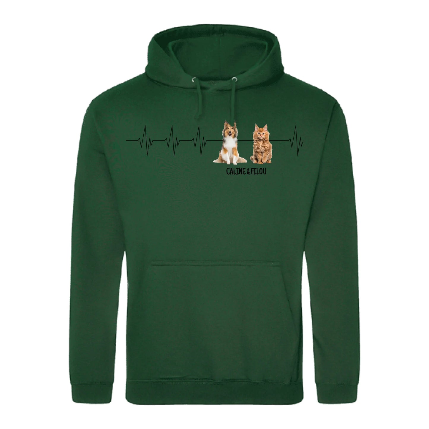 Battement de cœur - Sweat à capuche personnalisé
