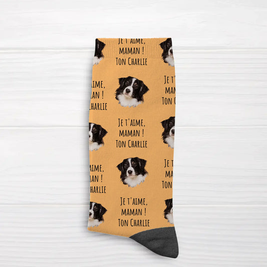 Votre photo avec texte - Chaussettes personnalisées