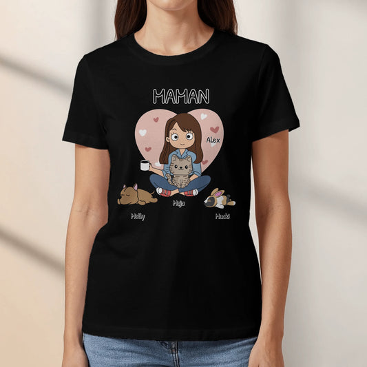 Meilleurs parents d'animaux - T-Shirt personnalisé (Style BD)