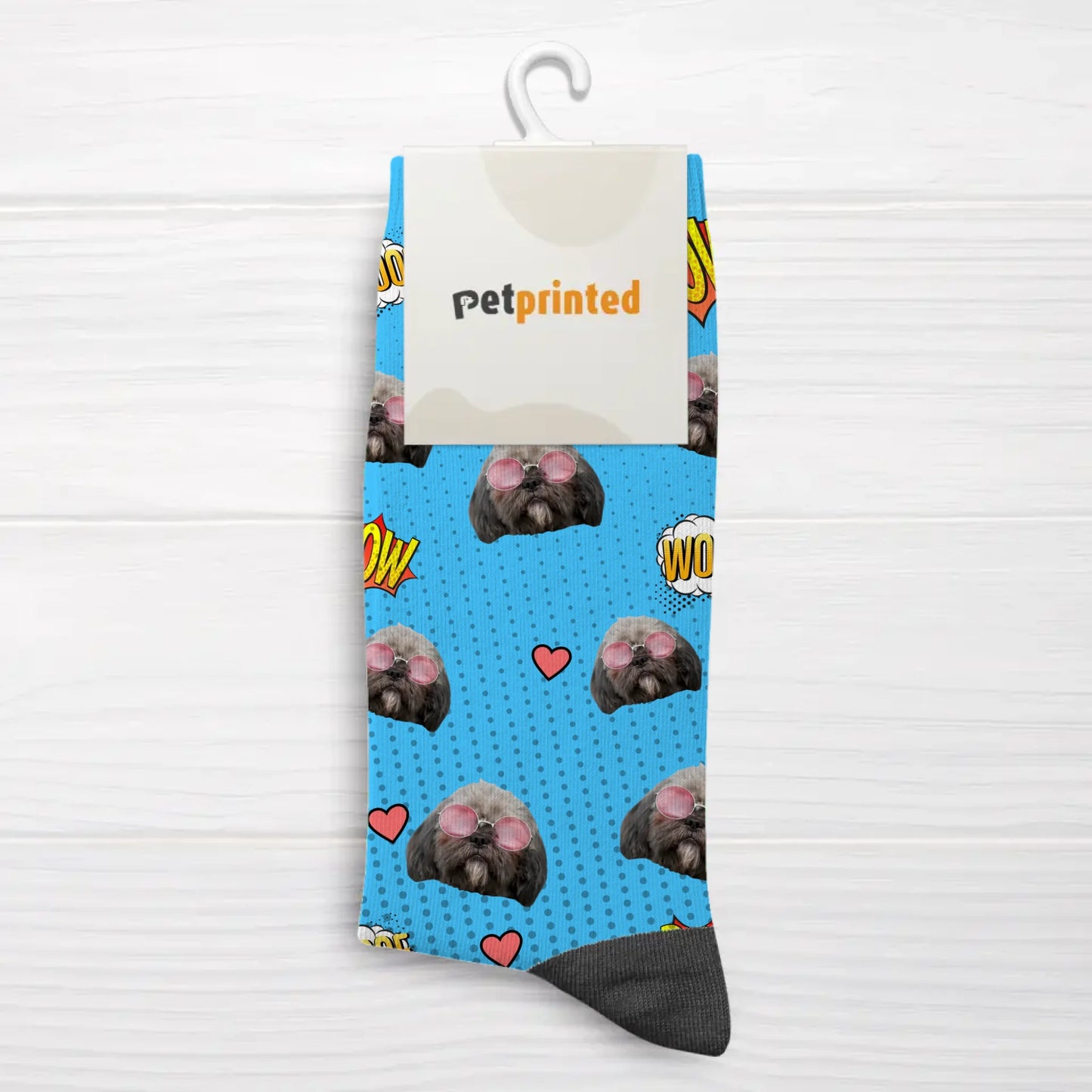 Wouaf & Miaou (Style BD) - Chaussettes personnalisées