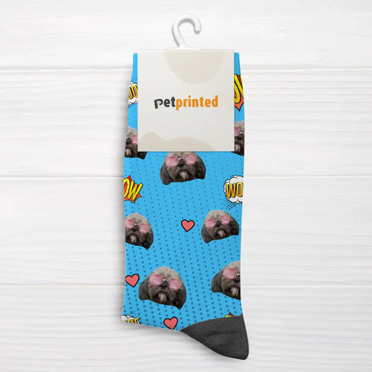 Wouaf & Miaou (Style BD) - Chaussettes personnalisées