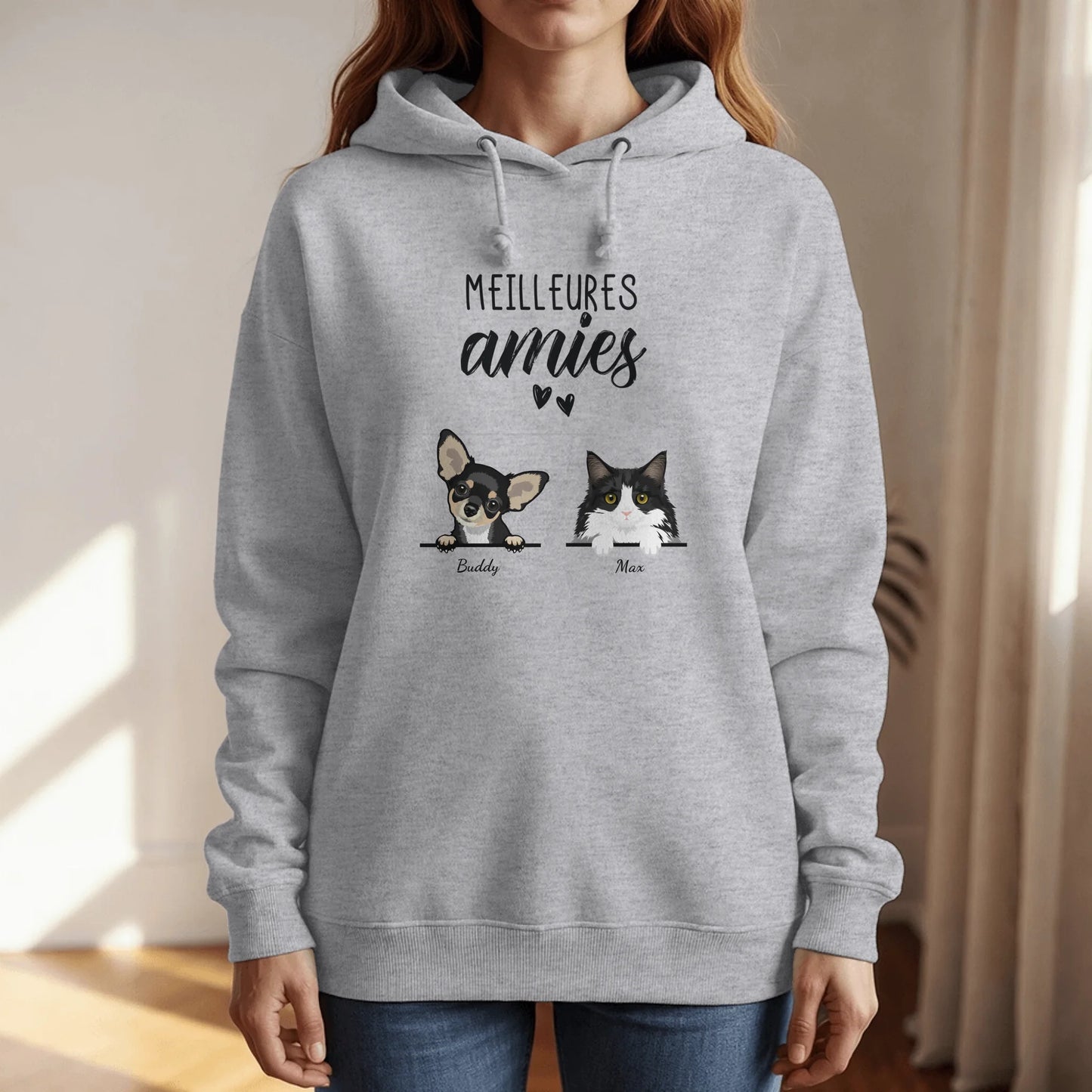 Animaux curieux - Sweat à capuche personnalisé
