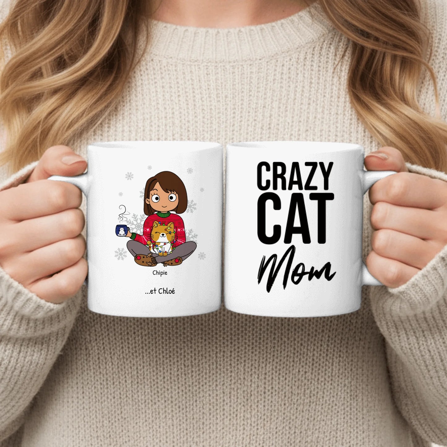 Hiver avec animal - Mug personnalisé (Style BD)